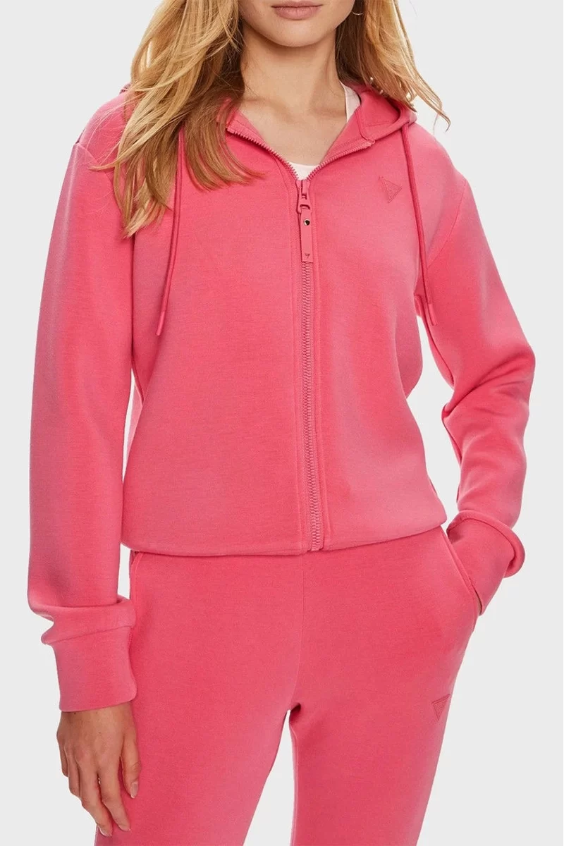 Guess Allıe Scuba Hoodıe Zıp Sweatsh Kadın Pembe Eşofman Üstü V3RQ11K7UW2-G65P