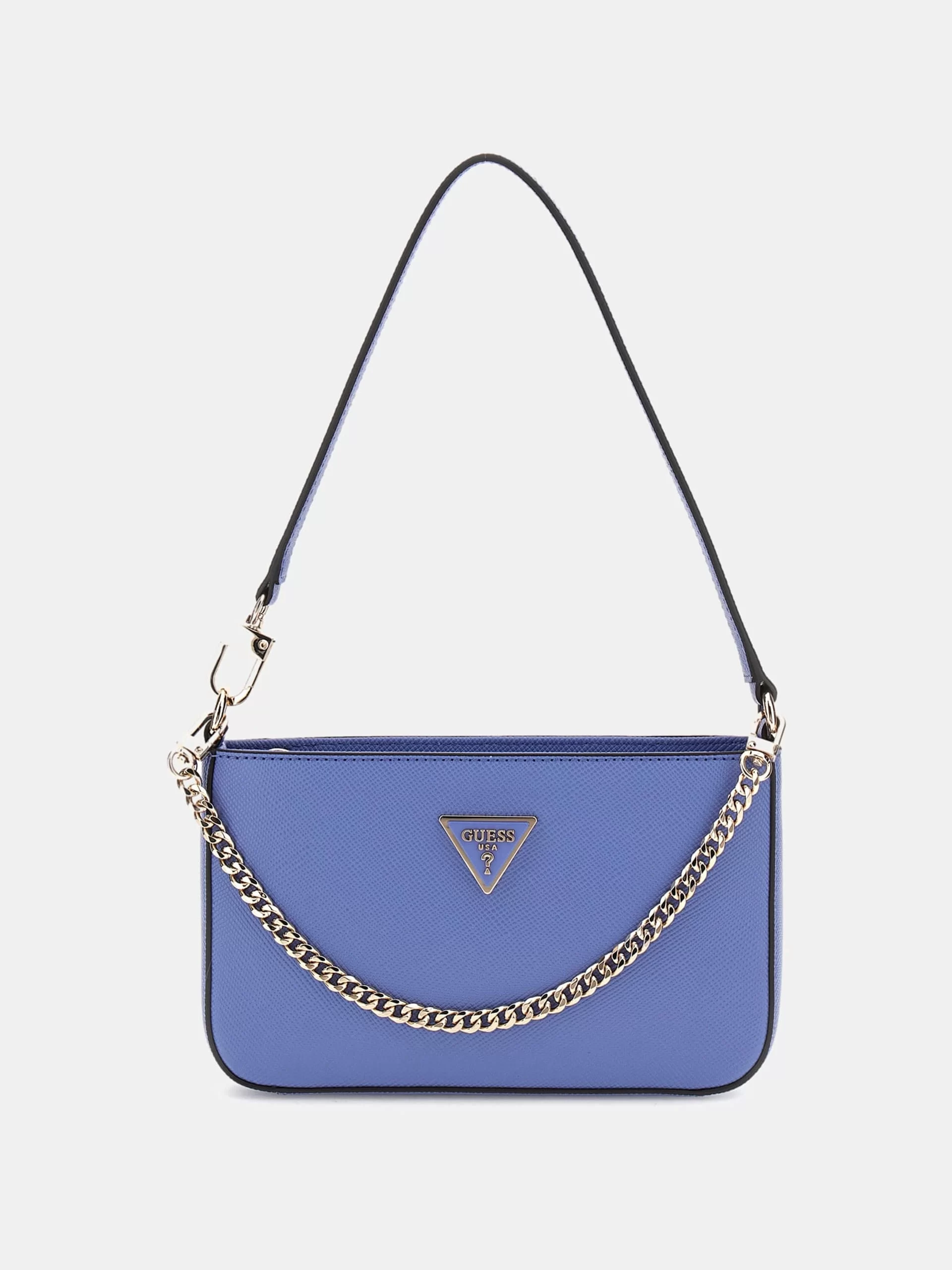 Guess Kadın Mavi Noelle Mini Üstten Fermuarlı Omuz Çant