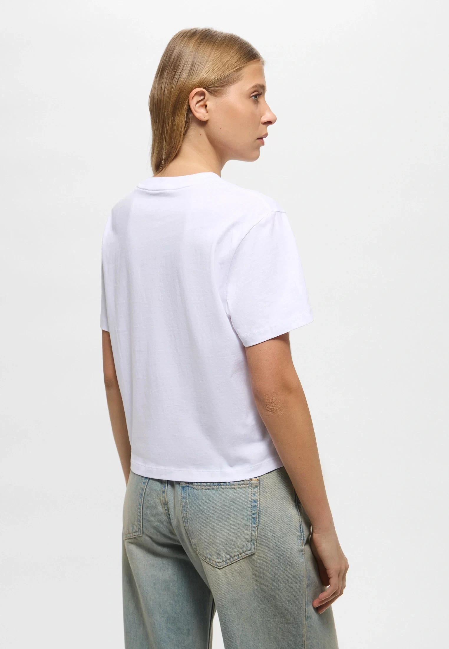 Guess jeans Gj Ss Cn Boxy Collegıate Tee Kadın Beyaz T-Shirt W5RI41K8HM0-G011