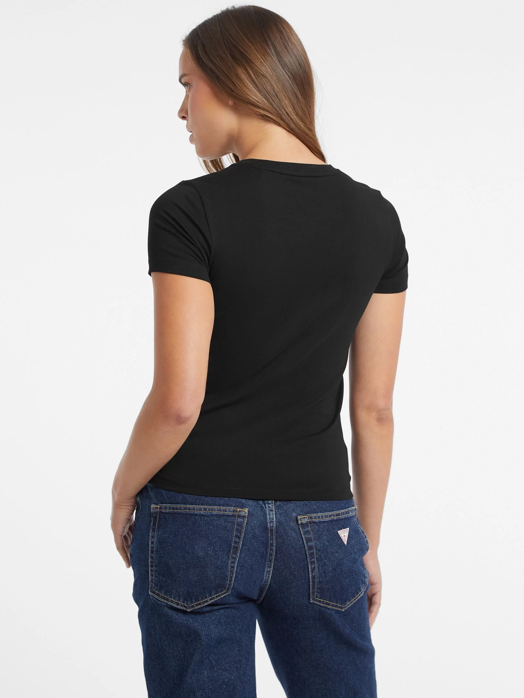 Guess jeans Gj Ss Cn Slım Iconıc Tee Kadın Siyah T-Shirt W4YI04J1314-JBLK
