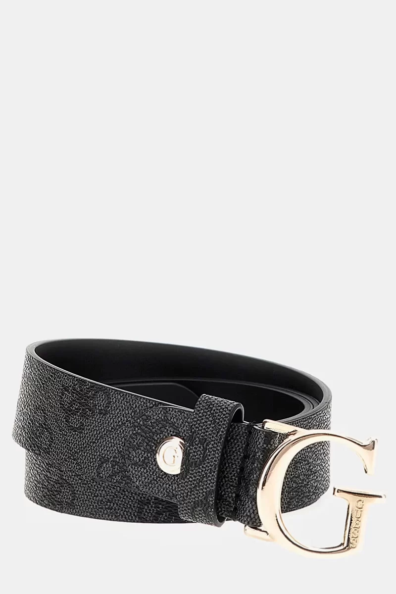 Guess Noelle Logo Adj Pant Belt Kadın Antrasit Kemer BW7862P3430-CLO
