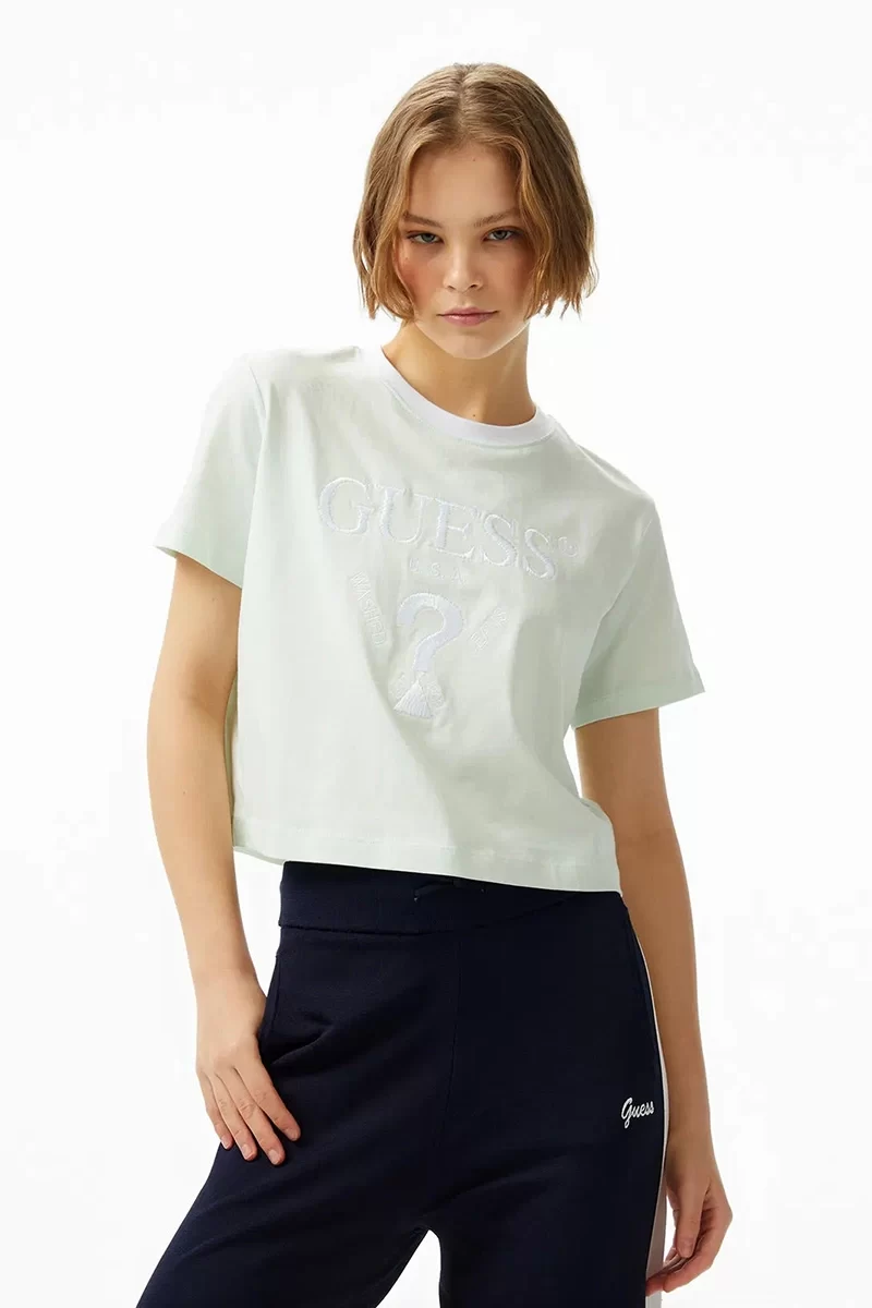 Guess Fılanta Crop Tee Kadın Yeşil T-Shirt V5GI18I3Z14-A83N
