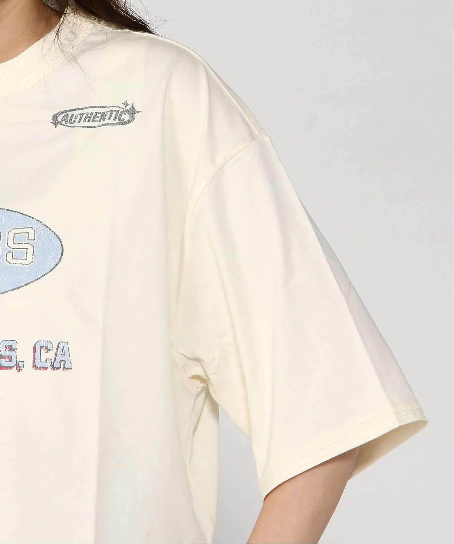 Guess Go Raw Edge Baggy Tee Kadın Krem T-Shirt W5GI34K8HM0-G053