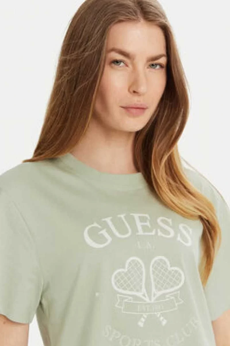 Guess Boxy T-Shırt Kadın Yeşil T-Shirt V5GI04I3Z14-A80L
