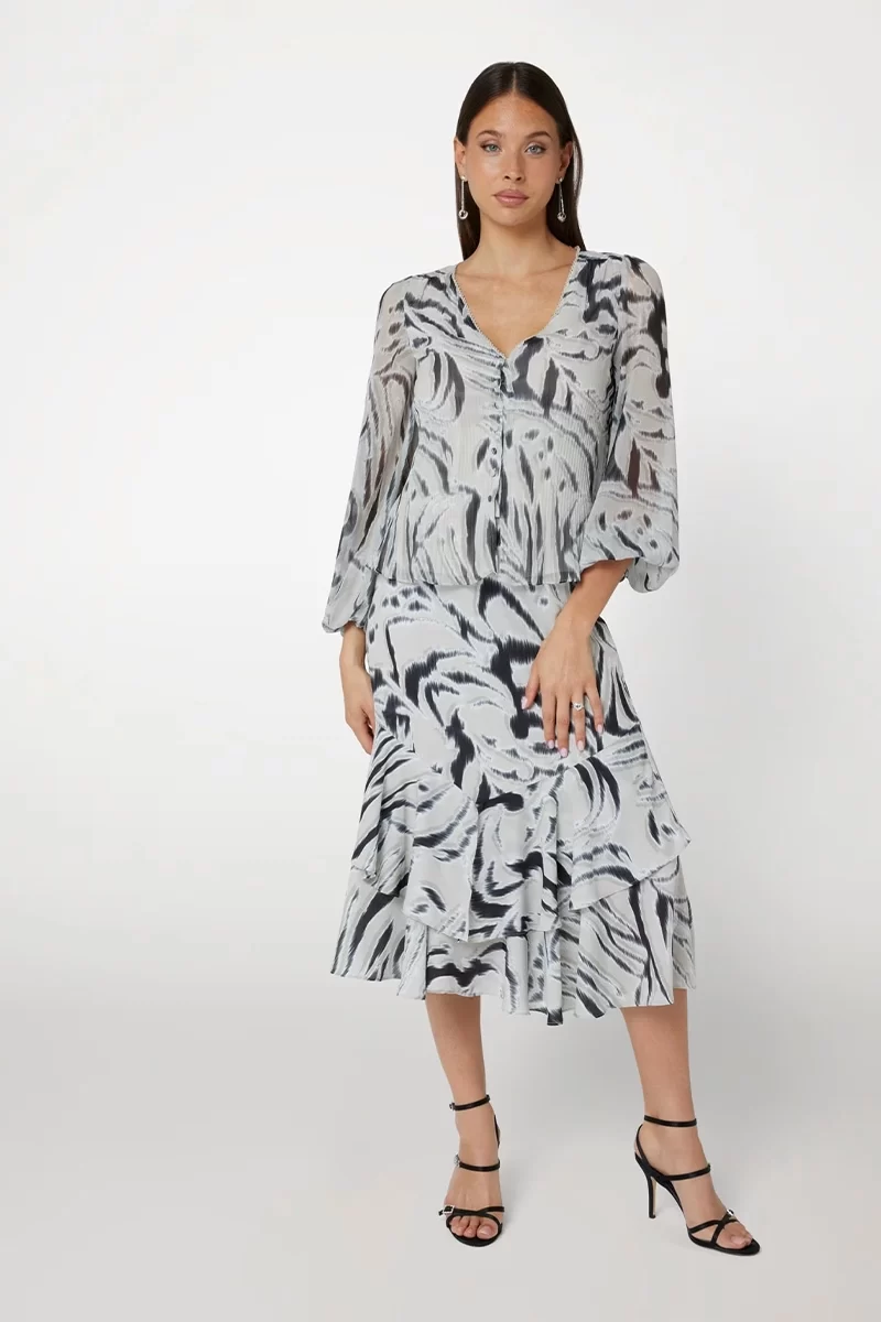 Guess Yvette Ls Pleatıng Top Kadın Çok Renkli Elbise W4BH57WDW82-P9YI
