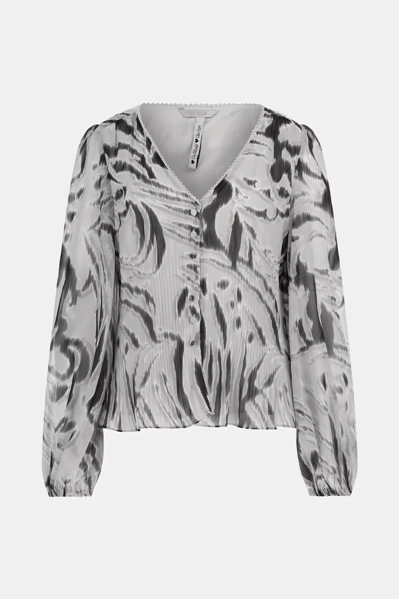 Guess Yvette Ls Pleatıng Top Kadın Çok Renkli Elbise W4BH57WDW82-P9YI