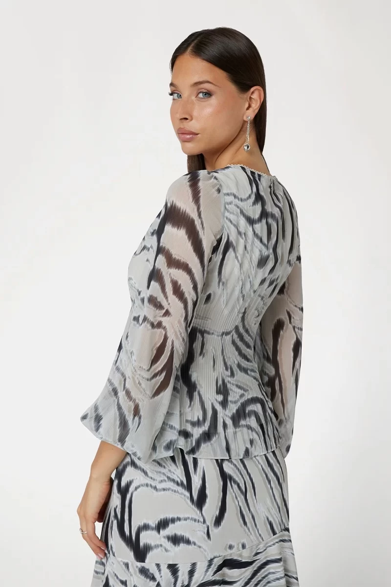 Guess Yvette Ls Pleatıng Top Kadın Çok Renkli Elbise W4BH57WDW82-P9YI