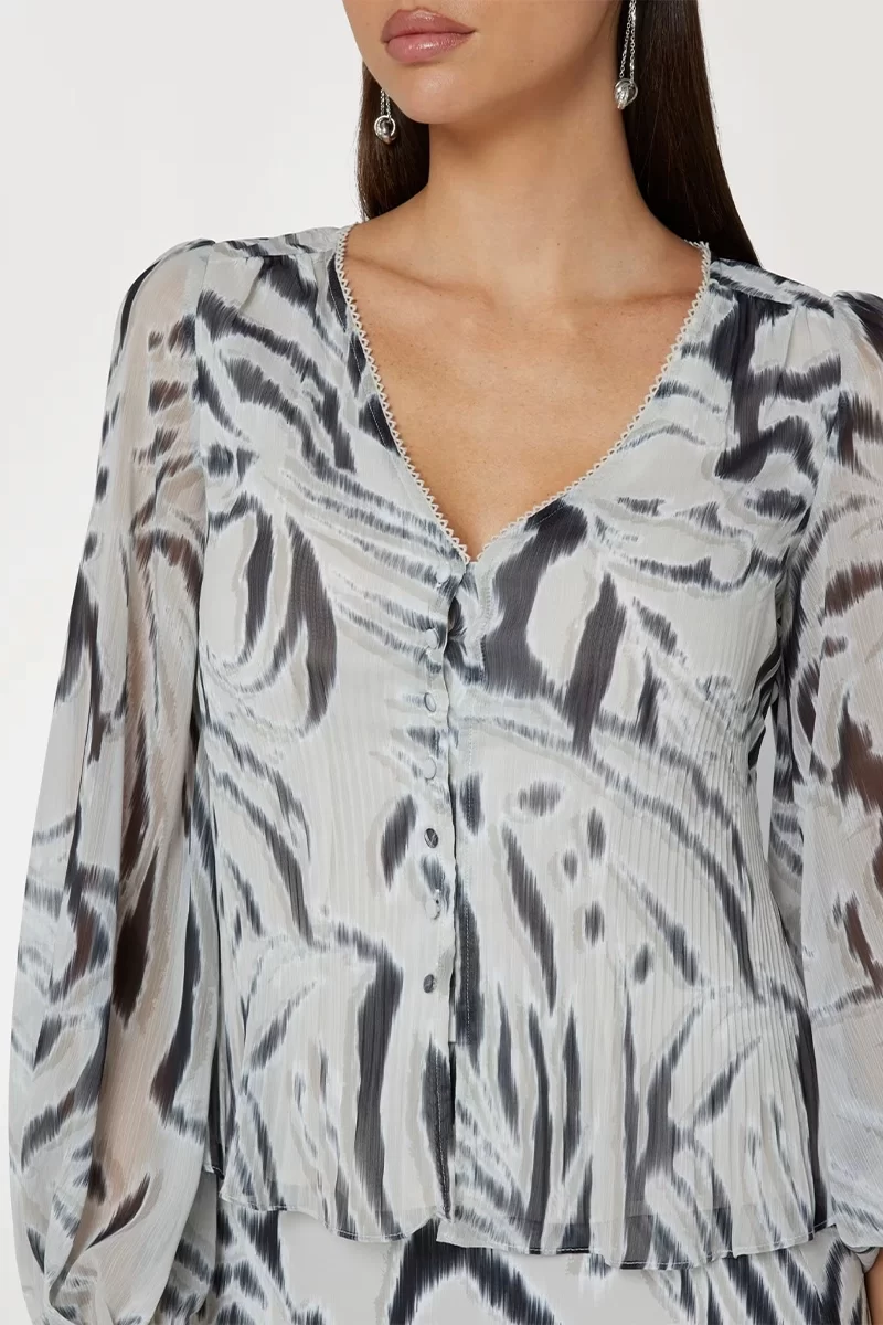 Guess Yvette Ls Pleatıng Top Kadın Çok Renkli Elbise W4BH57WDW82-P9YI