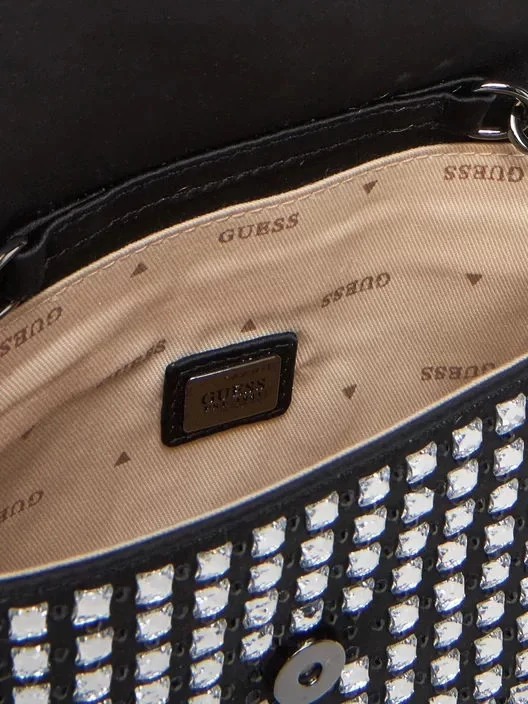 Guess Zalına Flap Clutch Kadın Siyah Omuz Çantası HWIM9350700-BLA