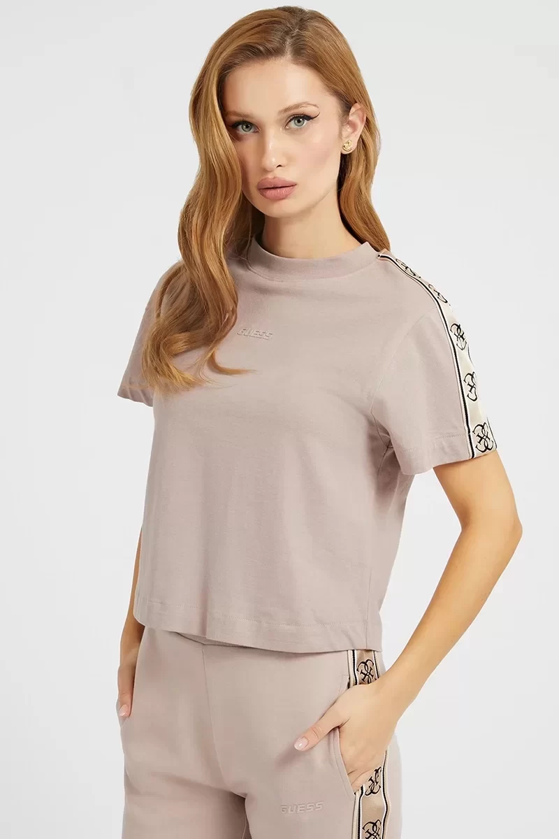 Guess Brıtney Crop Tee Kadın Pembe T-Shirt V3RI08I3Z14-G4Q9