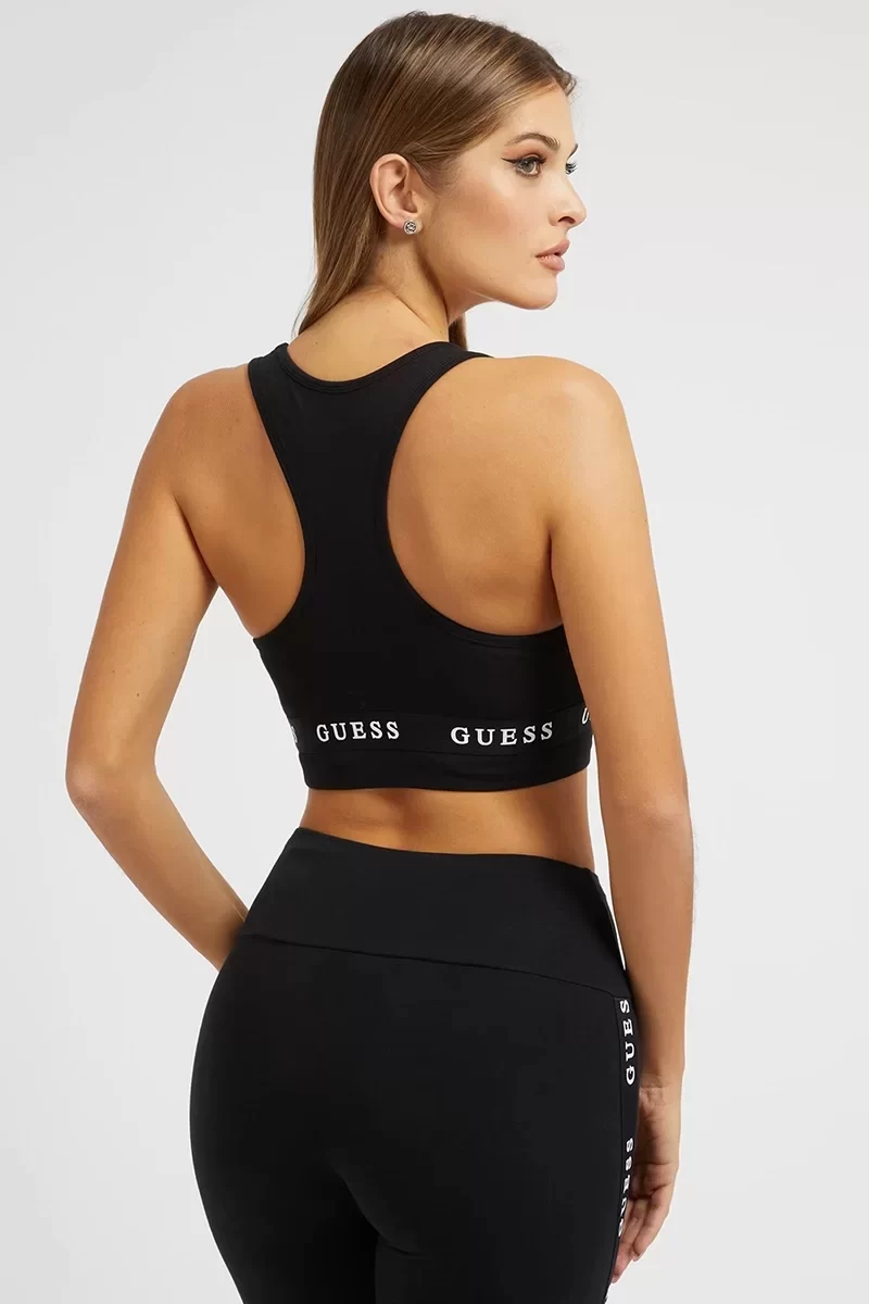 Guess Alıne Top Eco Stretch Jersey Kadın Siyah Büstiyer V2YP12KABR0-JBLK