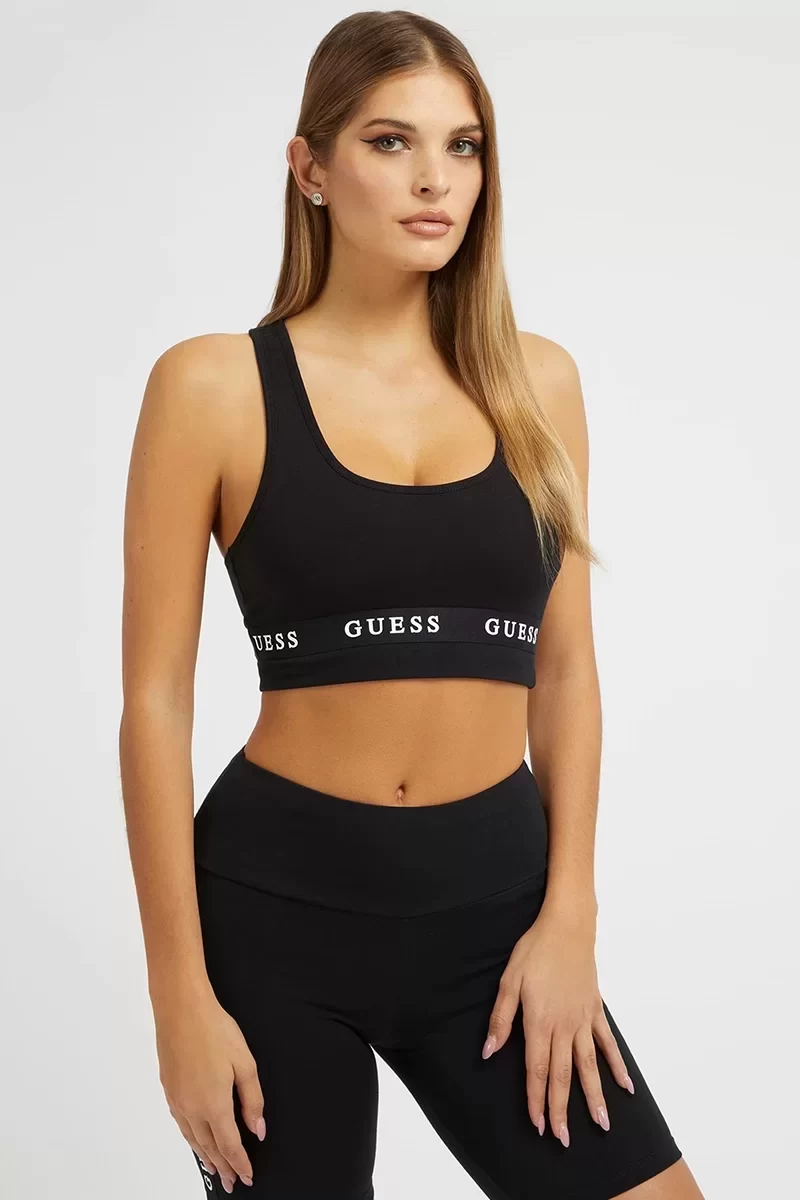 Guess Alıne Top Eco Stretch Jersey Kadın Siyah Büstiyer V2YP12KABR0-JBLK