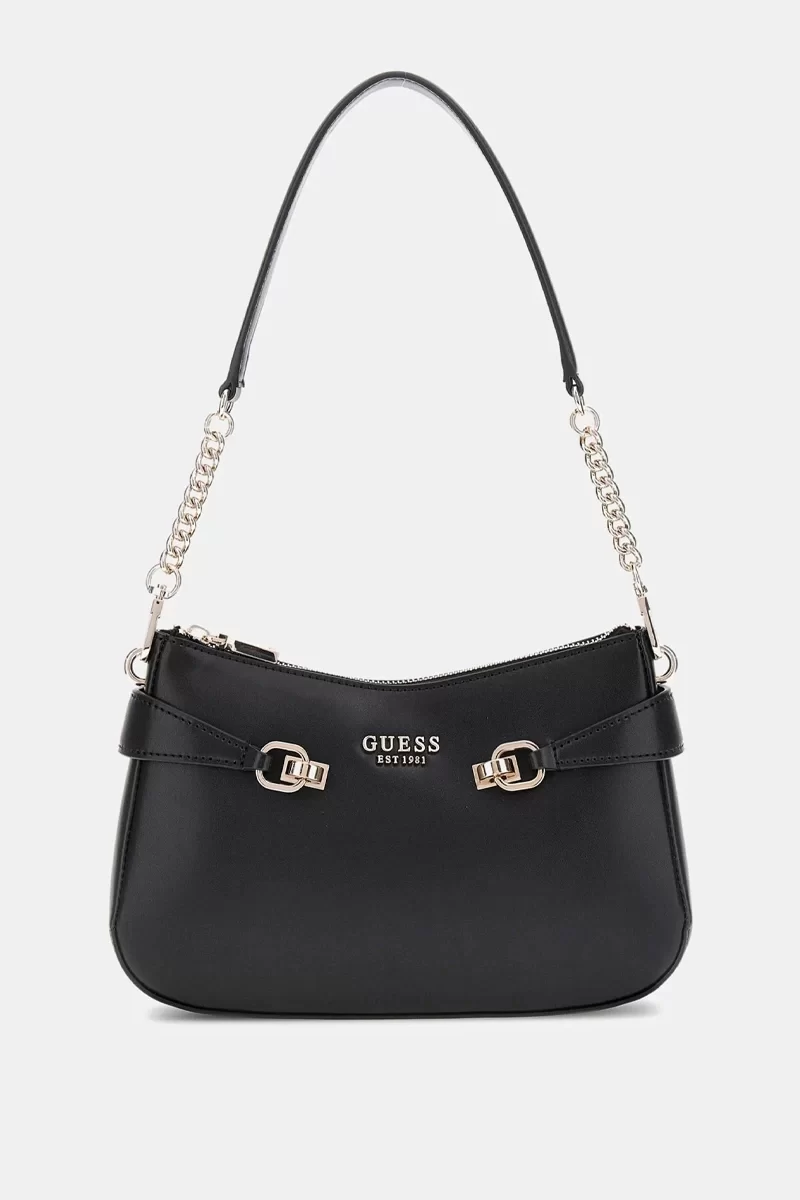 Guess Loreleı Top Zıp Shoulder Bag Kadın Siyah Omuz Çantası HWVG9639180-BLA