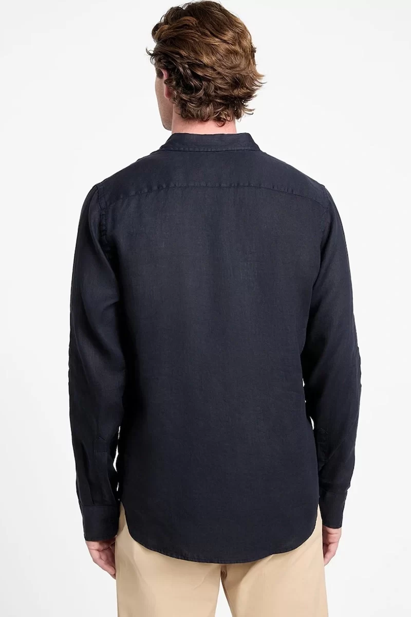 Guess Ls Napa Lınen Shırt Erkek Mavi Gömlek M5GH73WH3J0-F73J