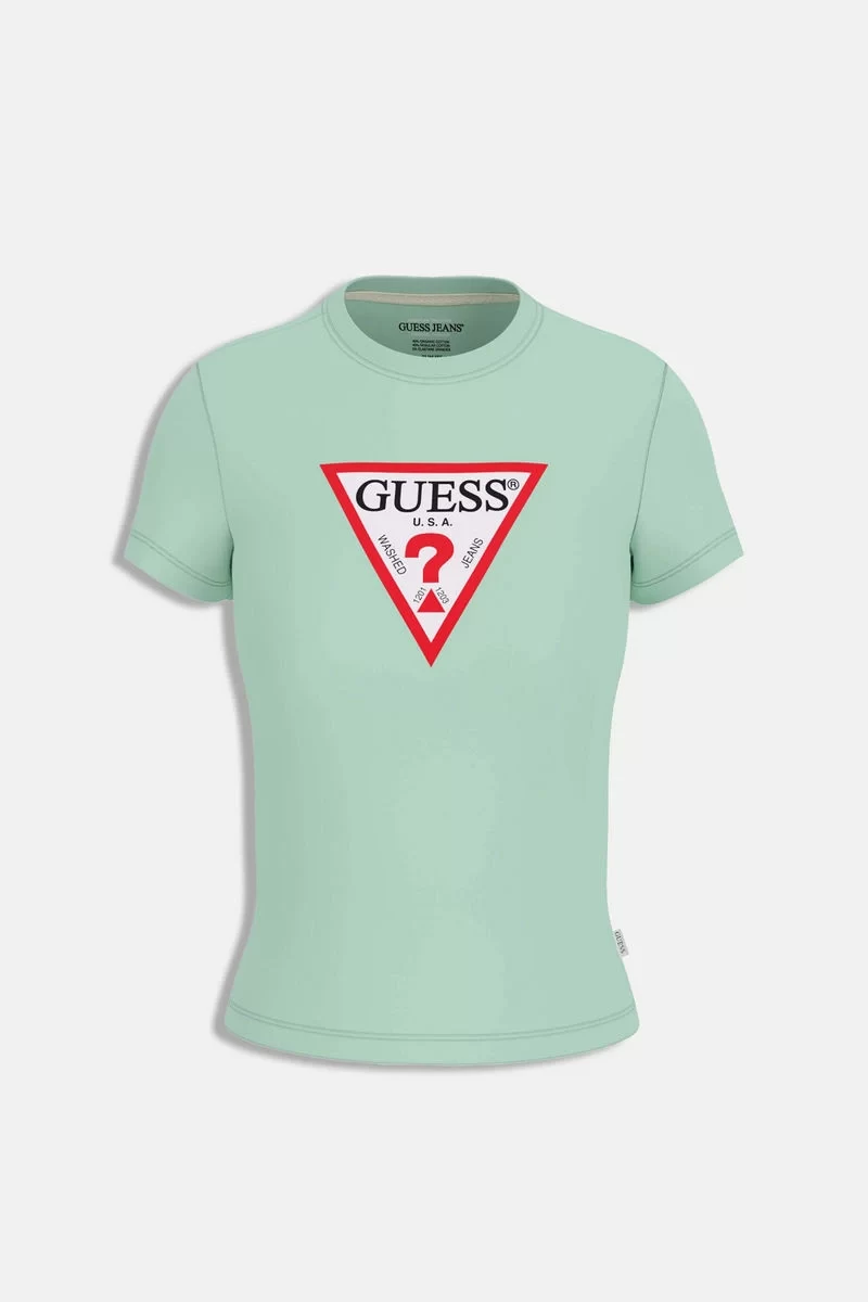 Guess jeans Gj Ss Cn Slım Iconıc Tee Kadın Yeşil T-Shirt W4YI04J1314-G8FG