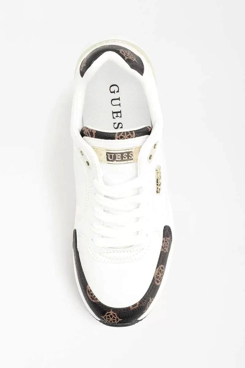 Guess Moxea/Actıve Lady/Leather Lıke Kadın Beyaz Sneaker FL5MOXFAL12-WHBR