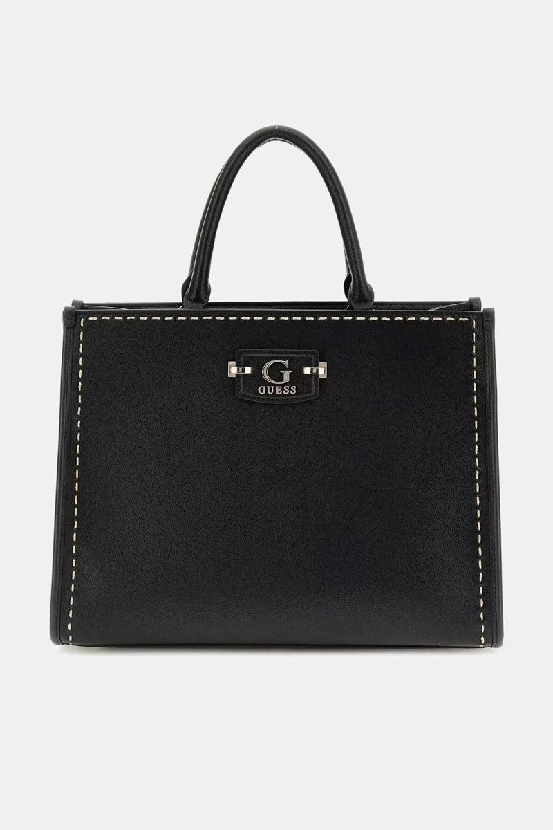 Guess Nastra 2 Comp Tote Kadın Siyah El Çantası HWBG9637220-BLA