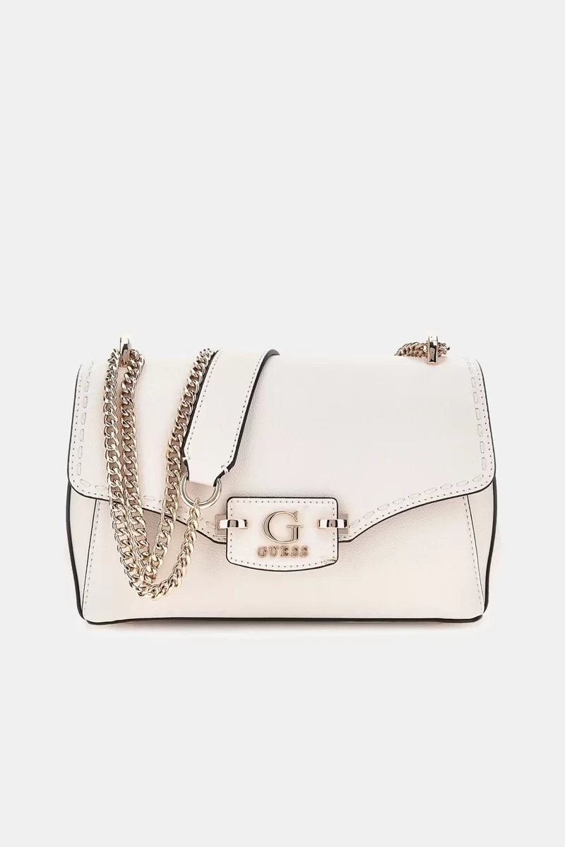 Guess Nastra Convertıble Xbody Flap Kadın Beyaz Çapraz Çanta HWBG9637210-OFF