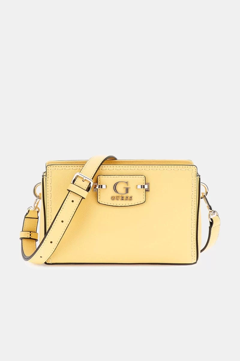 Guess Nastra Mını Crossbody Top Zıp Kadın Sarı Mini Çanta HWBG9637720-CSL