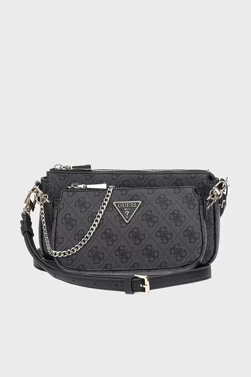 Guess Noelle Dbl Pouch Crossbody Kadın Antrasit Mini Çanta HWBG7879710-CLO