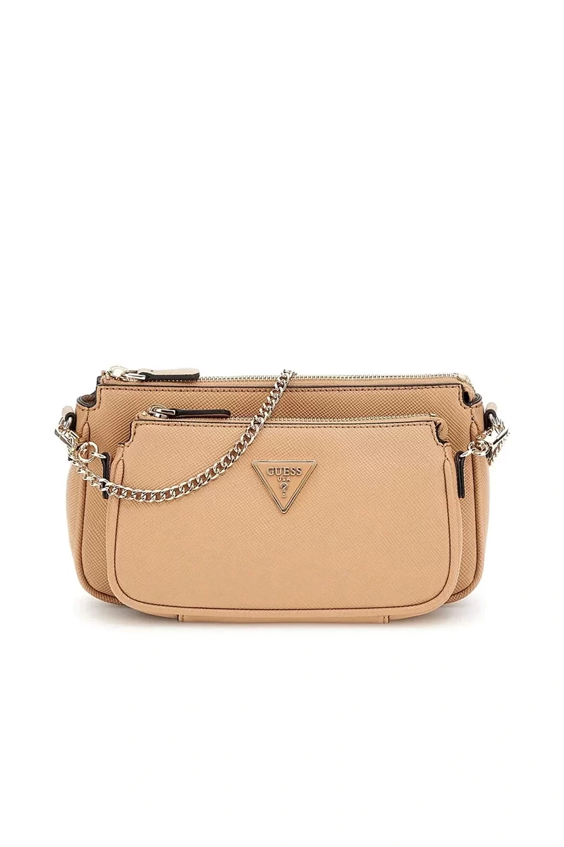 Guess Noelle Dbl Pouch Crossbody Kadın Bej Mini Çanta HWZG7879710-BEI