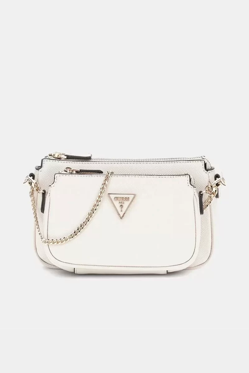 Guess Noelle Dbl Pouch Crossbody Kadın Ekru Mini Çanta HWZG7879710-BON
