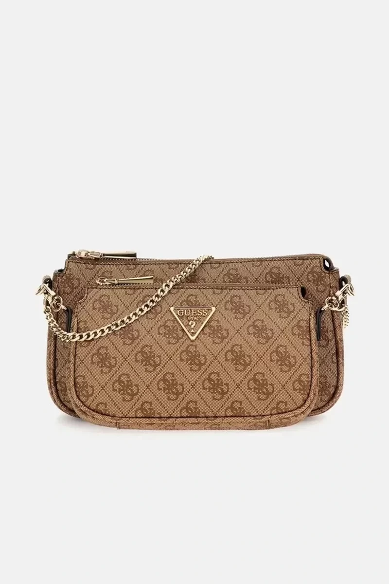 Guess Noelle Dbl Pouch Crossbody Kadın Kahverengi Mini Çanta HWBG7879710-LGW
