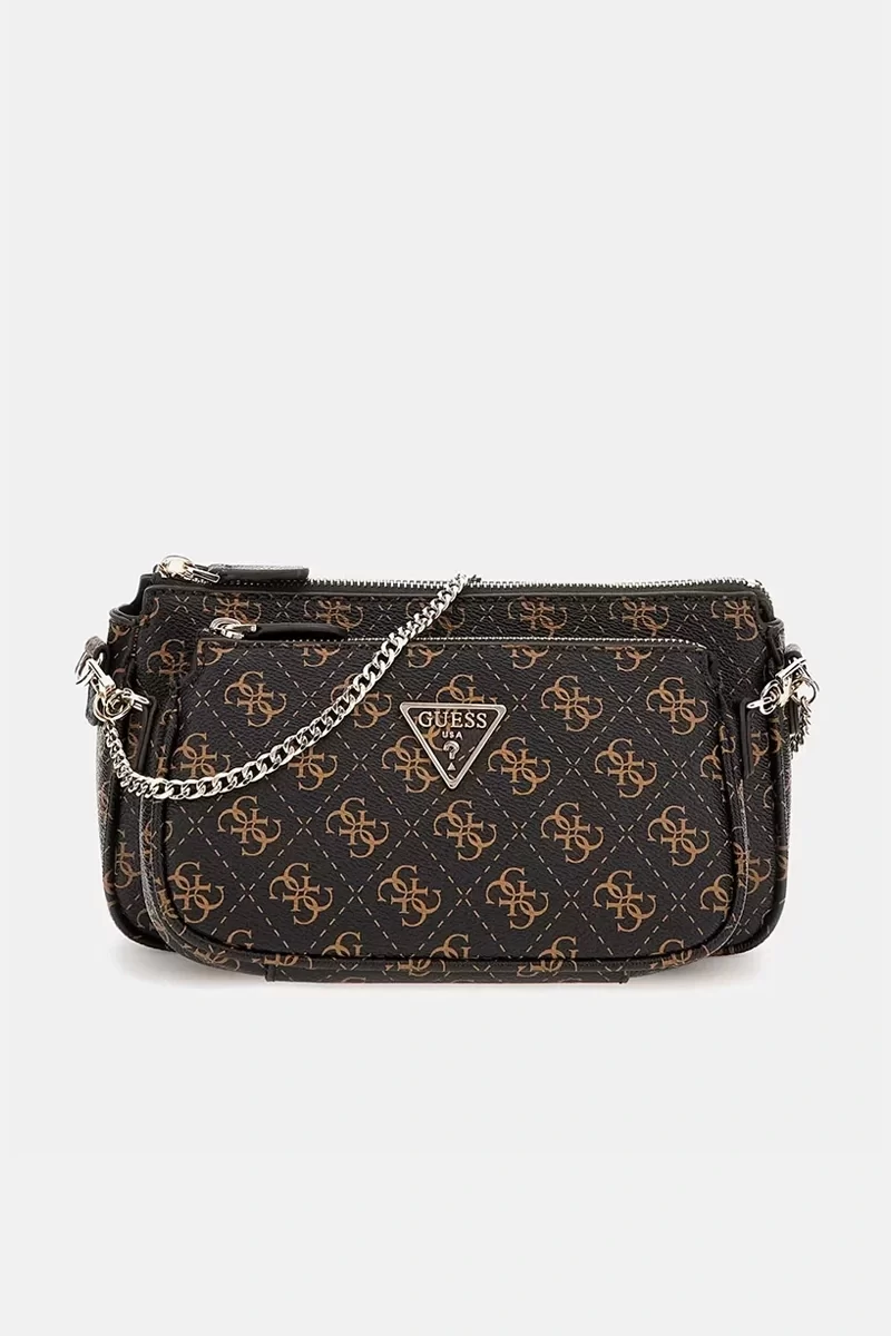 Guess Noelle Dbl Pouch Crossbody Kadın Kahverengi Mini Çanta HWQL7879710-BRO