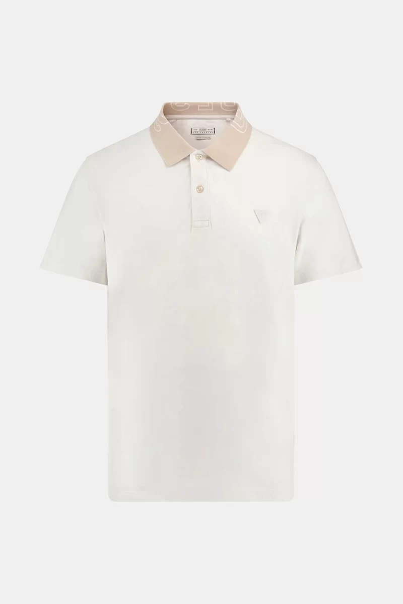 Guess Nolan Ss Polo Erkek Beyaz T-Shirt M5GP66J1314-G011