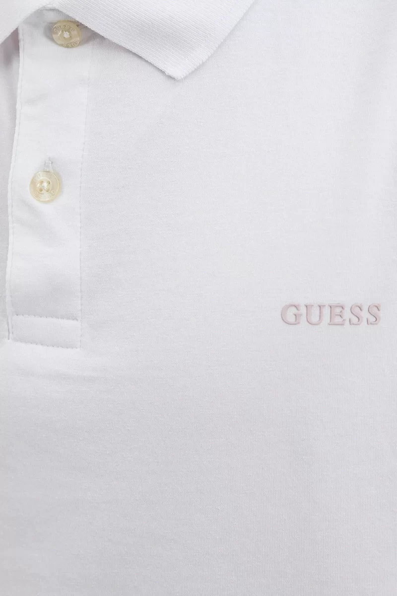 Guess Nolan Ss Polo Erkek Beyaz T-Shirt M5RP66J1314-G011