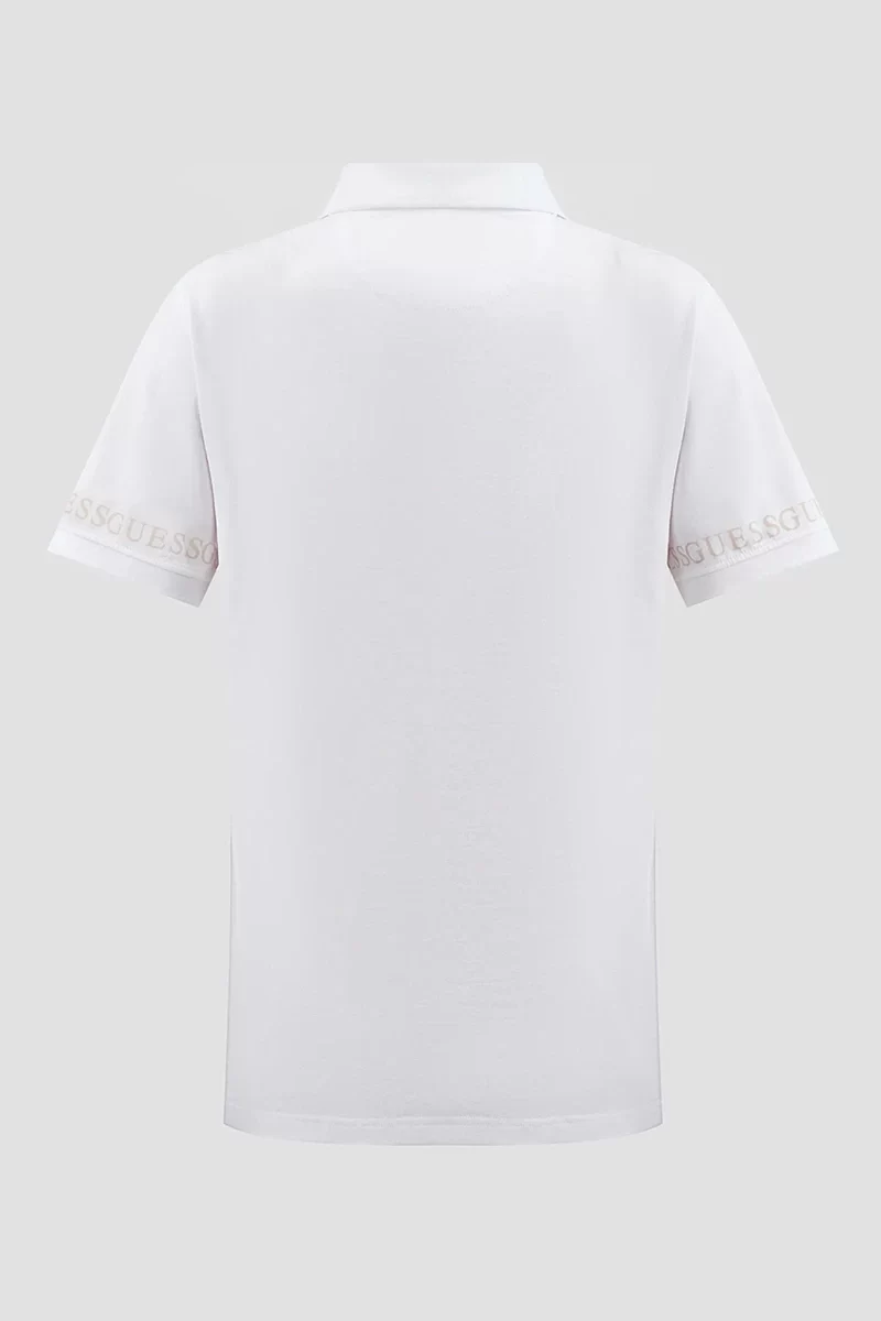 Guess Nolan Ss Polo Erkek Beyaz T-Shirt M5RP66J1314-G011