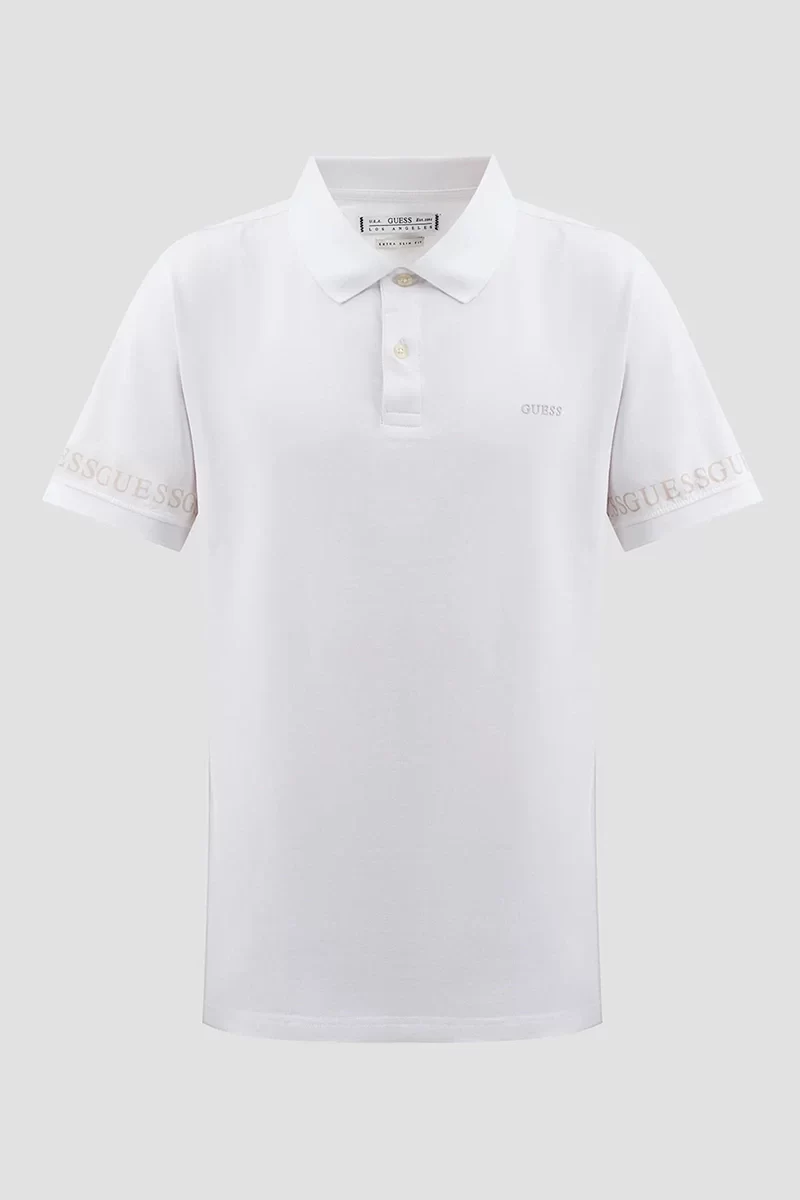 Guess Nolan Ss Polo Erkek Beyaz T-Shirt M5RP66J1314-G011