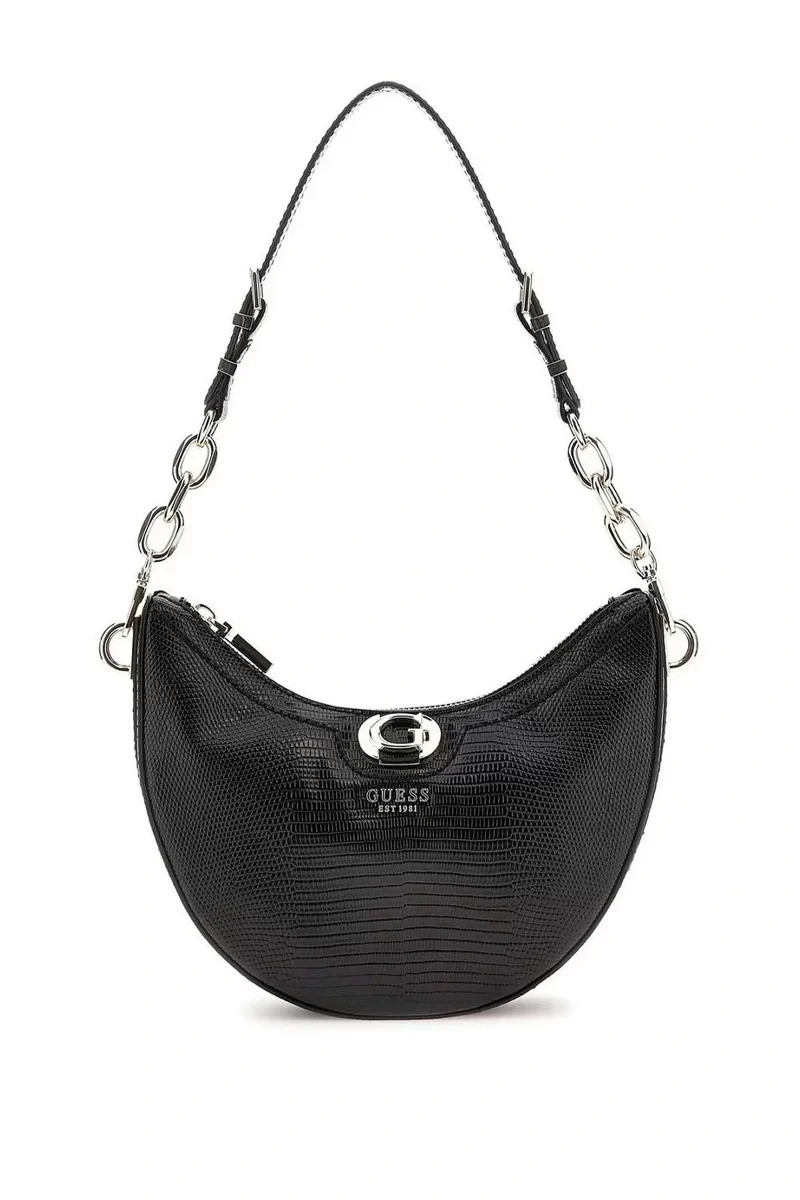 Guess Orlına Top Zıp Shoulder Bag Kadın Siyah Omuz Çantası HWKG9531180-BLA