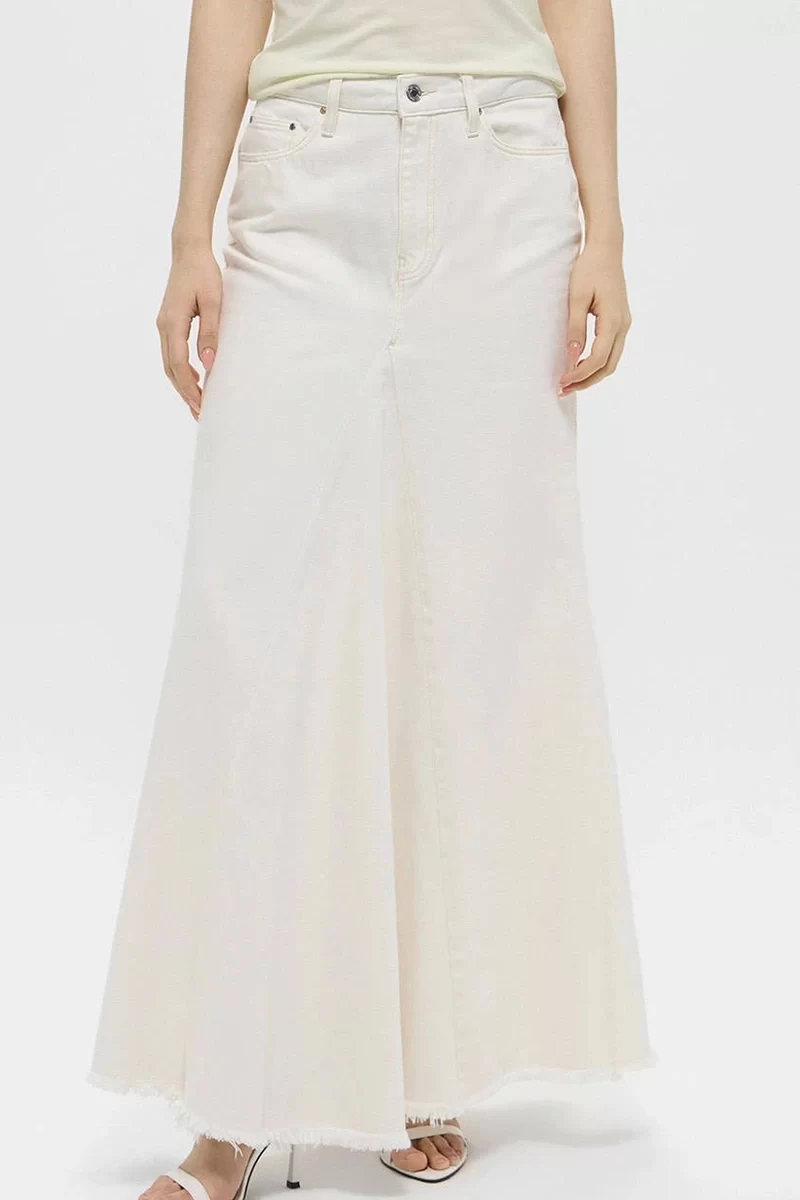 Guess Paneled Maxı Skırt Kadın Beyaz Etek W5GD95D5N92-WHSE