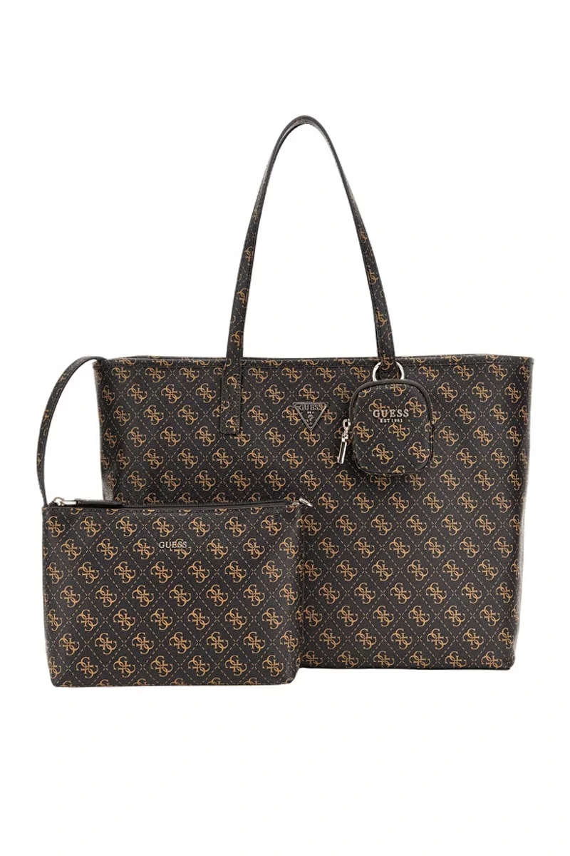 Guess Power Play Large Tech Tote Kadın Kahverengi El Çantası HWQG9006240-BNL