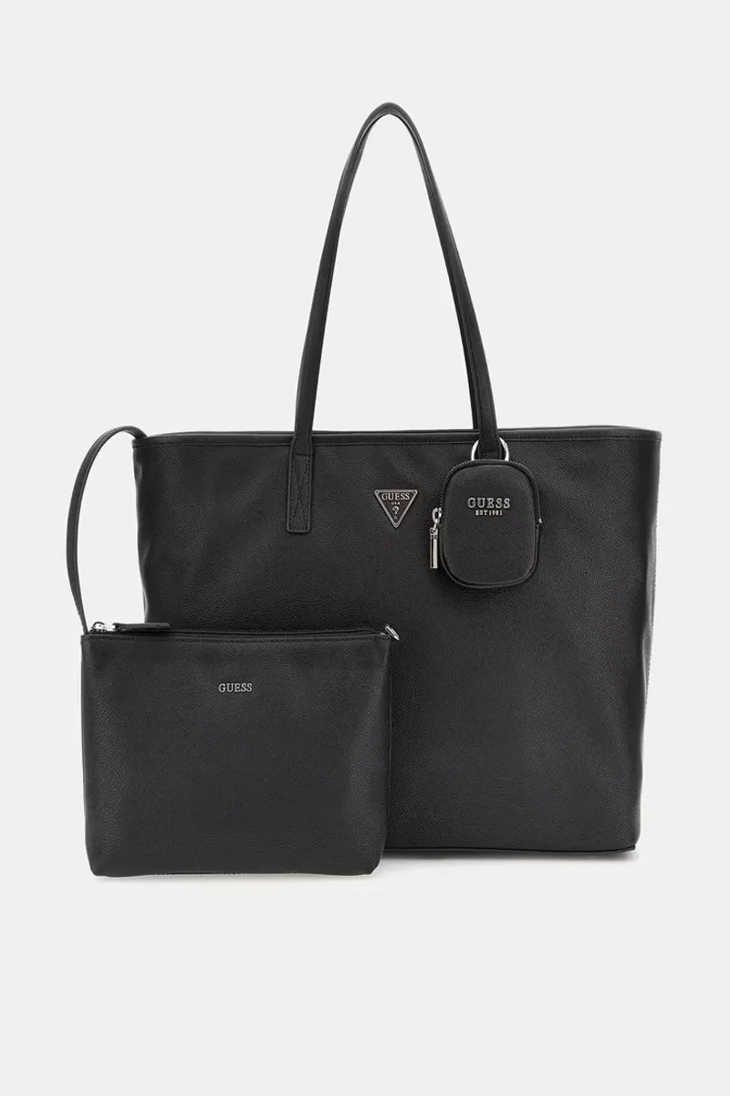 Guess Power Play Large Tech Tote Kadın Siyah Omuz Çantası HWBG9006240-BLA