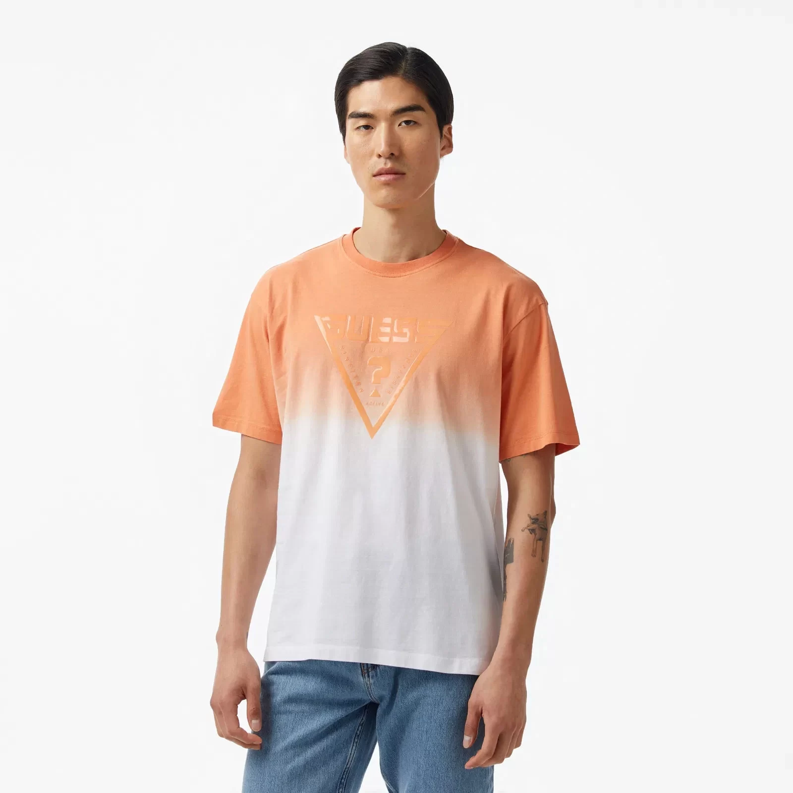 Guess Slug Cn T-Shırt Erkek Turuncu T-Shirt Z5GI02I3Z14-G3J9