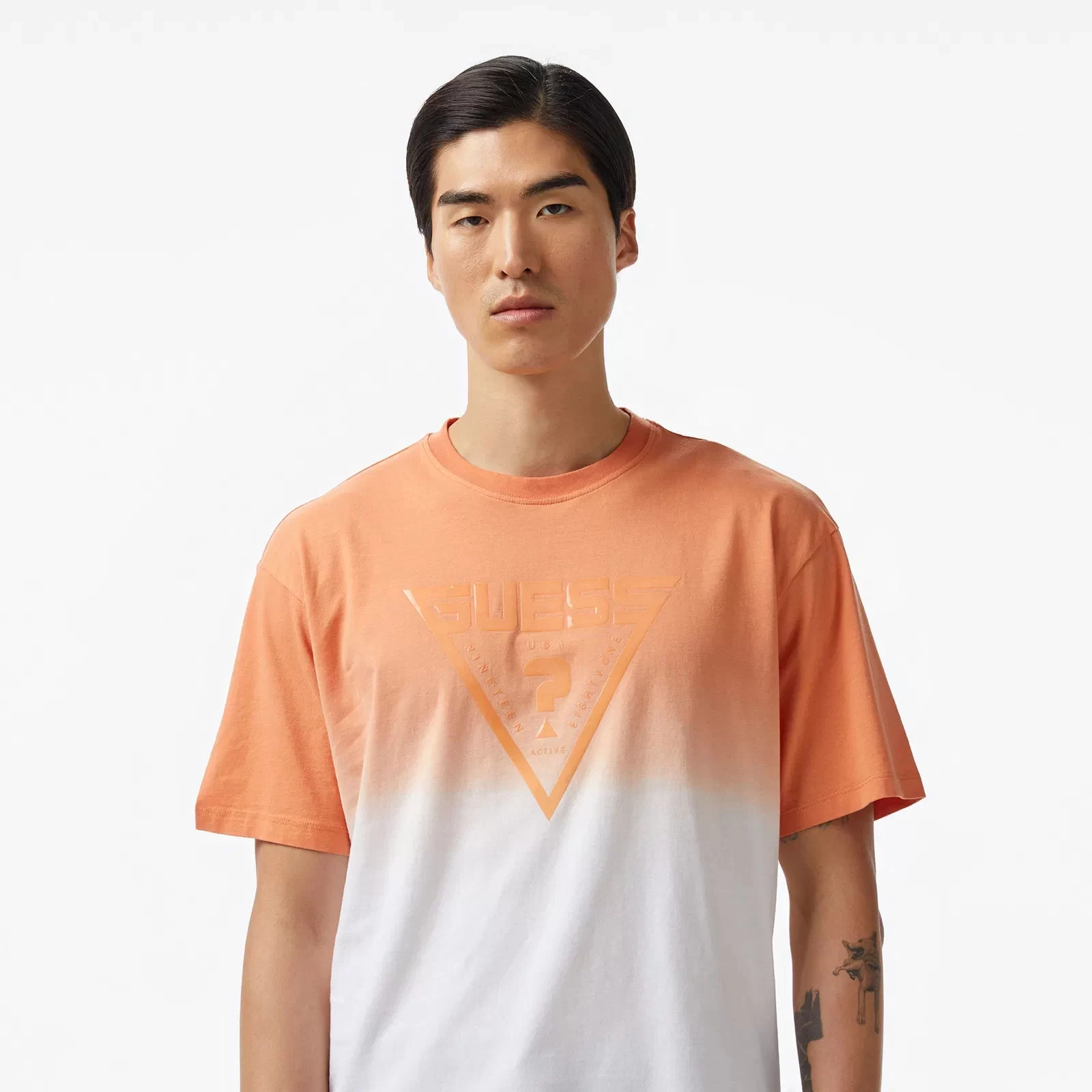 Guess Slug Cn T-Shırt Erkek Turuncu T-Shirt Z5GI02I3Z14-G3J9
