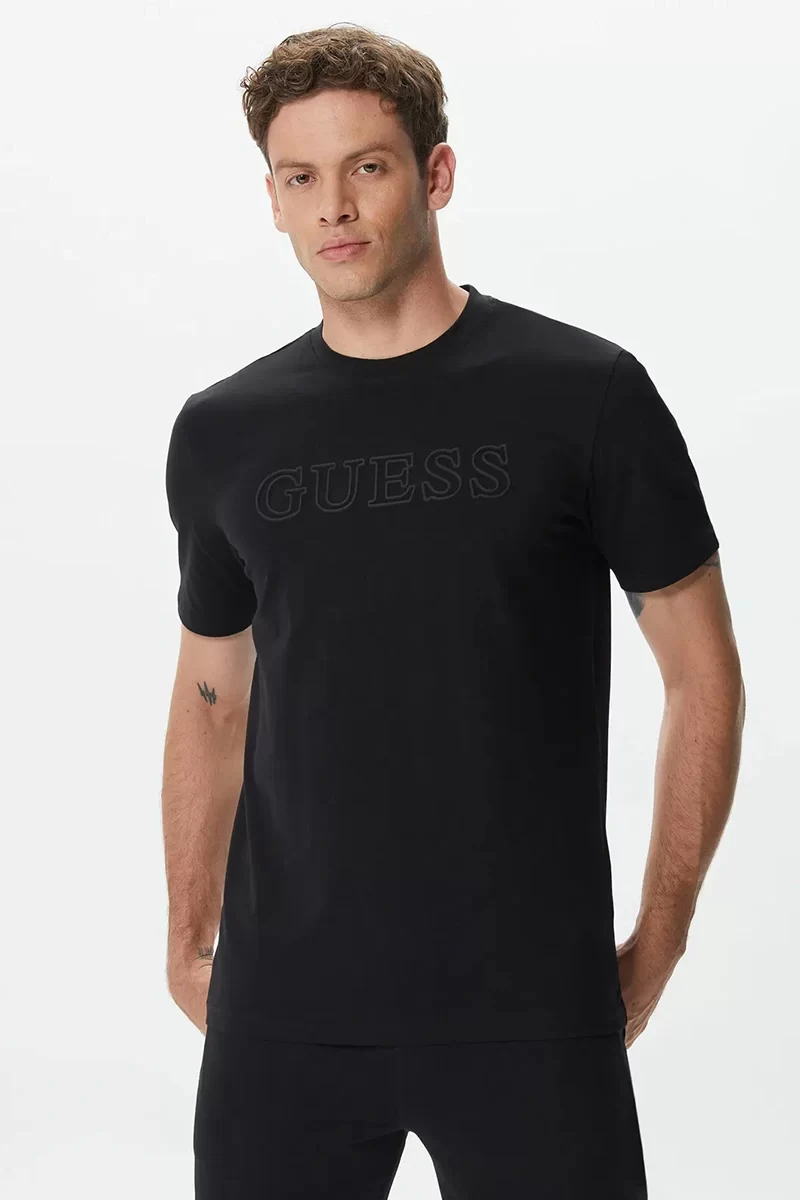 Guess Ss Alphy T-Shırt Erkek Siyah T-Shirt Z2YI11J1314-JBLK