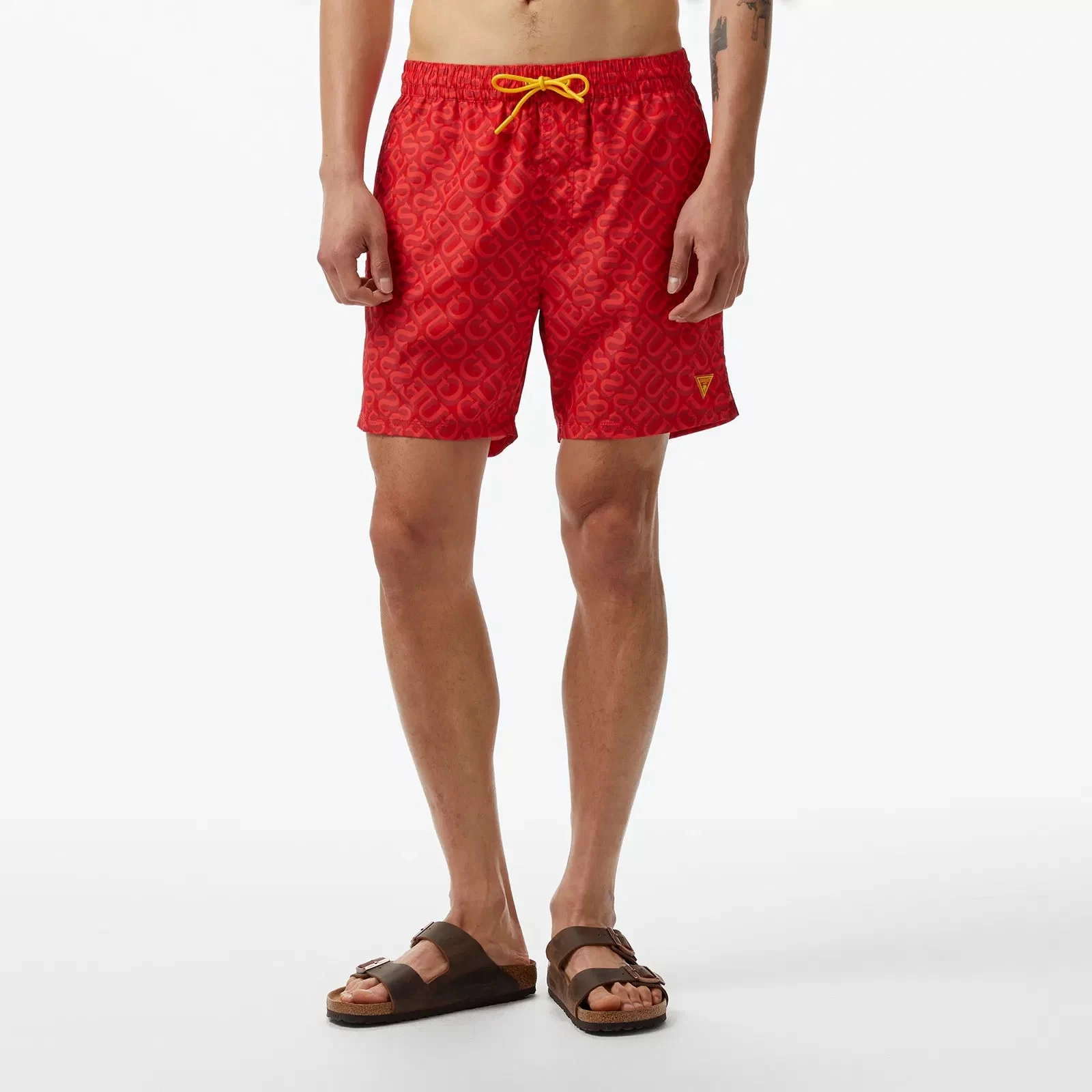 Guess Swımtrunk Medıum Guess Aop Erkek Kırmızı Mayo F4GT06WG2A2-P56N