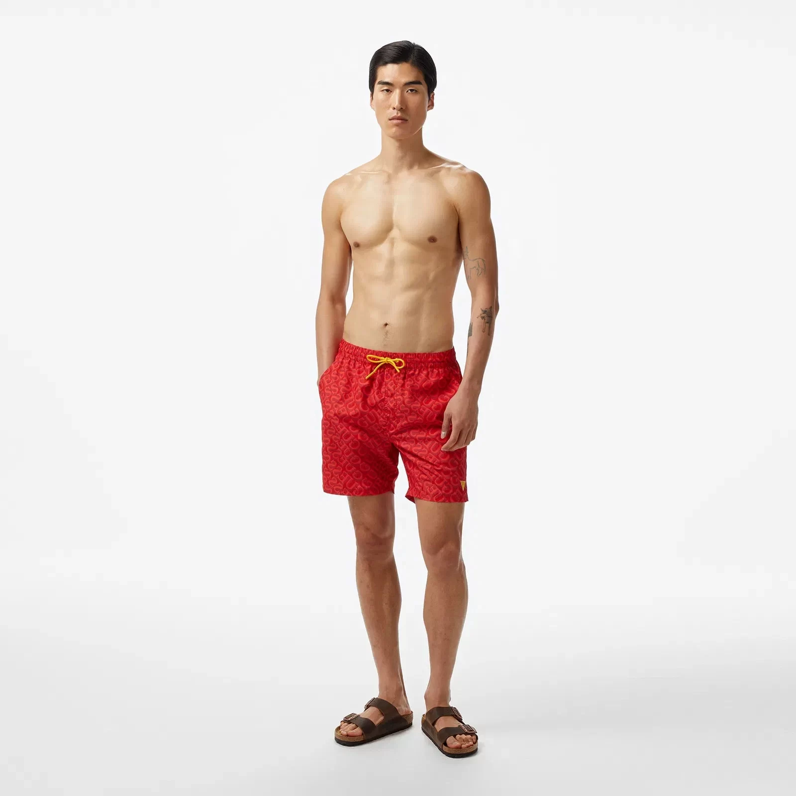 Guess Swımtrunk Medıum Guess Aop Erkek Kırmızı Mayo F4GT06WG2A2-P56N
