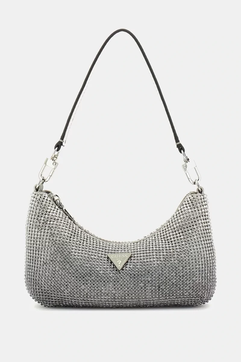 Guess Zalına Mını Top Zıp Shldr Bag Kadın Gri Omuz Çantası HWOY9350720-SIL