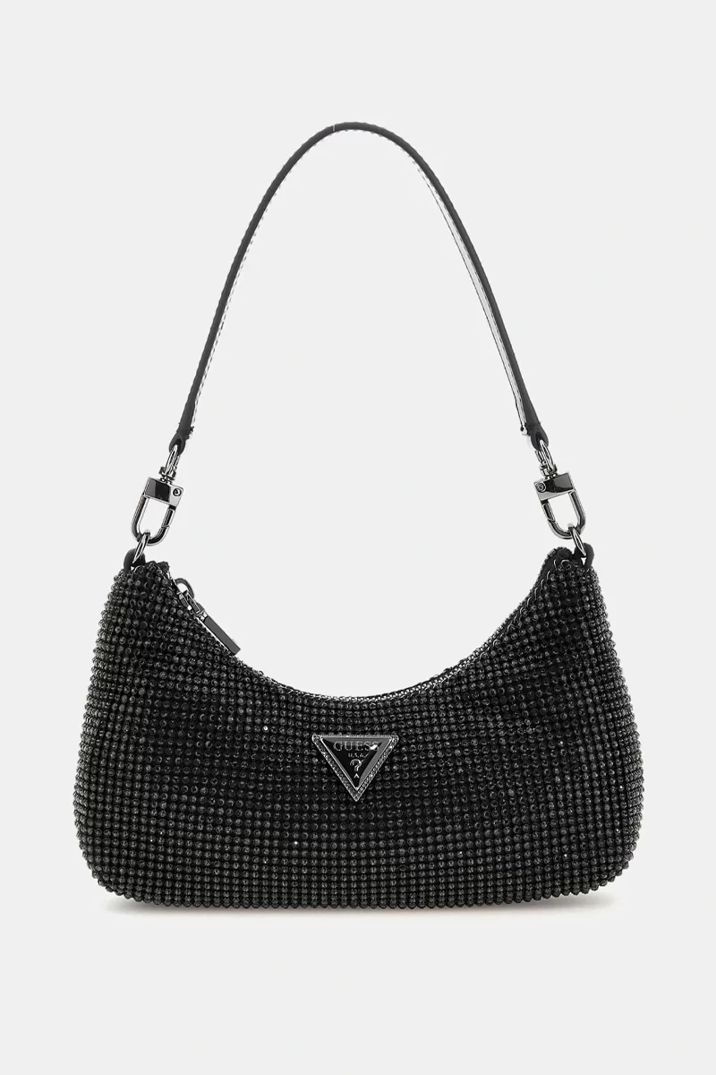 Guess Zalına Mını Top Zıp Shldr Bag Kadın Siyah Omuz Çantası HWRB9350720-BLA