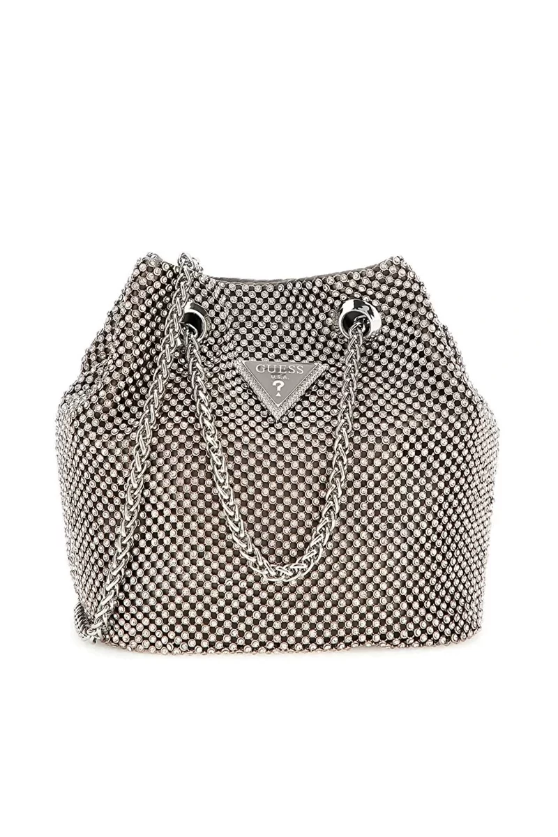 Guess Zalına Pouch Kadın Gri Mini Çanta HWRY9350750-SIL