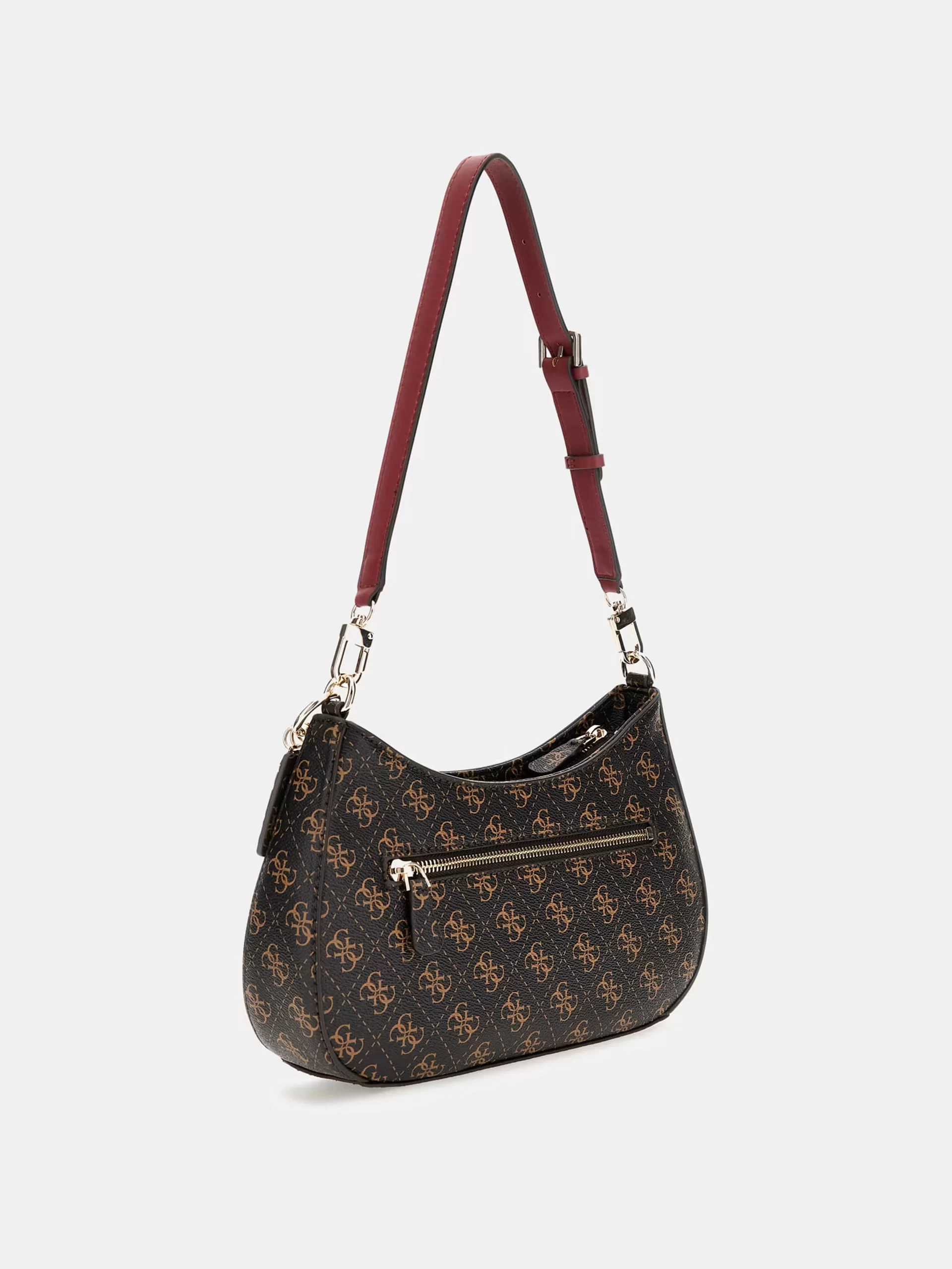 Guess Noelle Top Zıp Shoulder Bag Kadın Kahverengi Omuz Çantası HWQL7879180-BRO