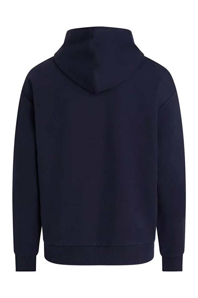 Calvin Klein Erkek Logolu Kapüşonlu Lacivert Sweatshirt