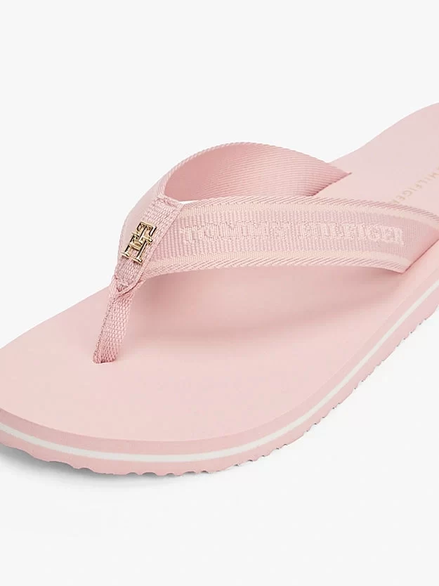 Tommy Hilfiger Kadın Pembe Web Bantlı Plaj Sandaleti