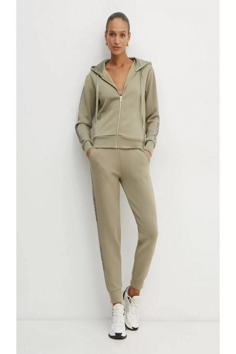 Guess Hooded Scuba Sweatshırt Kadın Haki Eşofman Üstü W5RQ03KBYE2-A90O