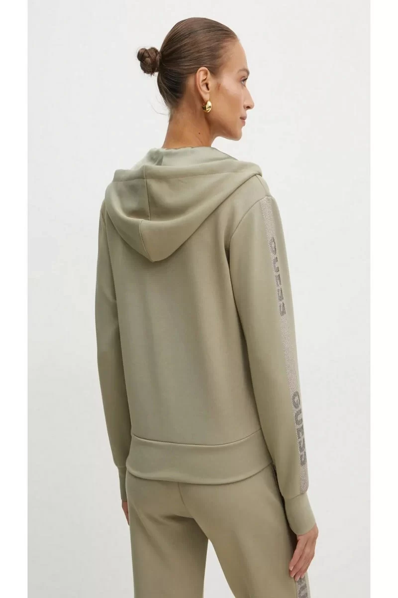 Guess Hooded Scuba Sweatshırt Kadın Haki Eşofman Üstü W5RQ03KBYE2-A90O