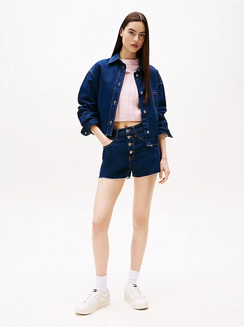 Tommy Hilfiger Kadın Lacivert Kot Şort